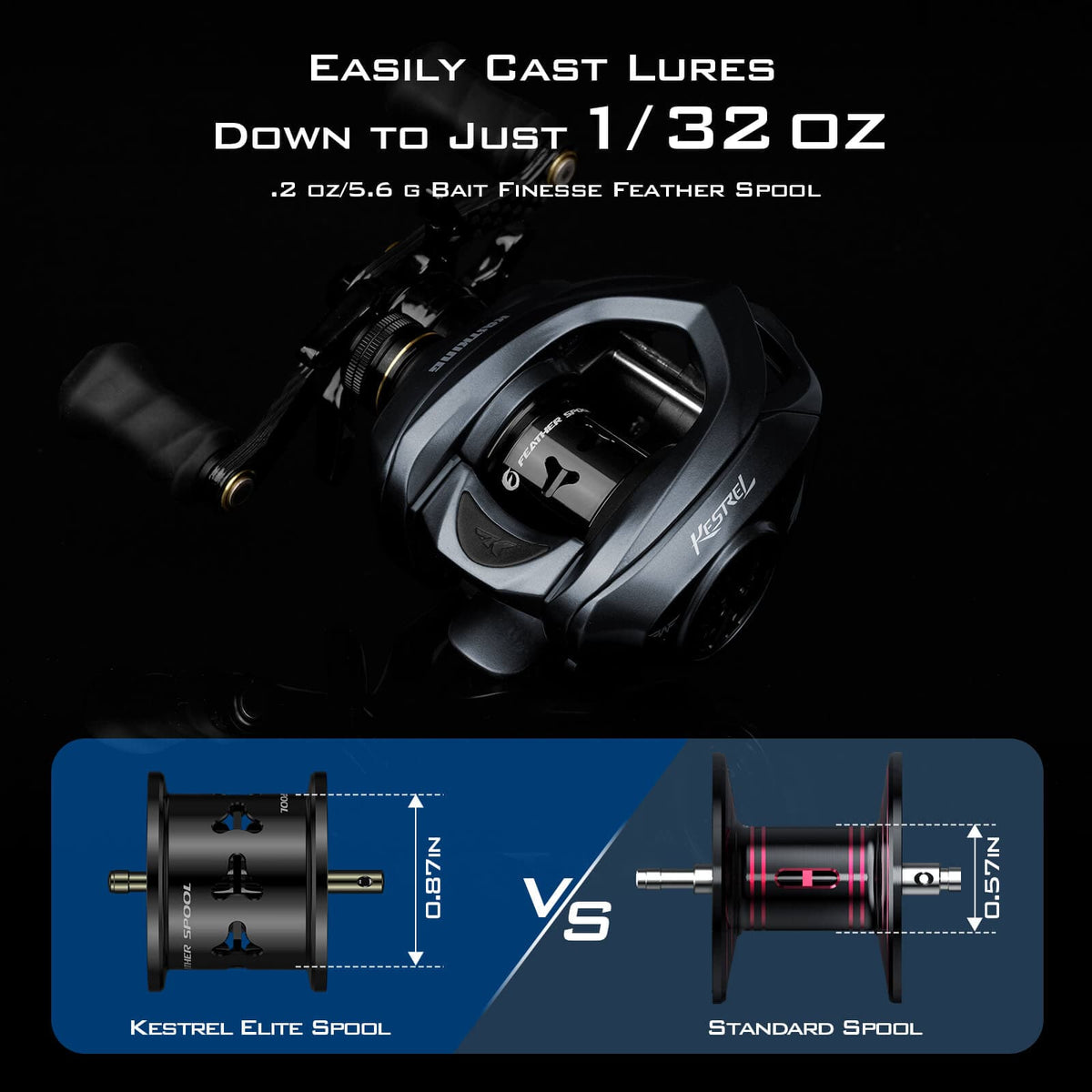 Kastking Smart Buy | Kestrel Elite Magnesium Frame BFS Finesse Baitcasting Reel