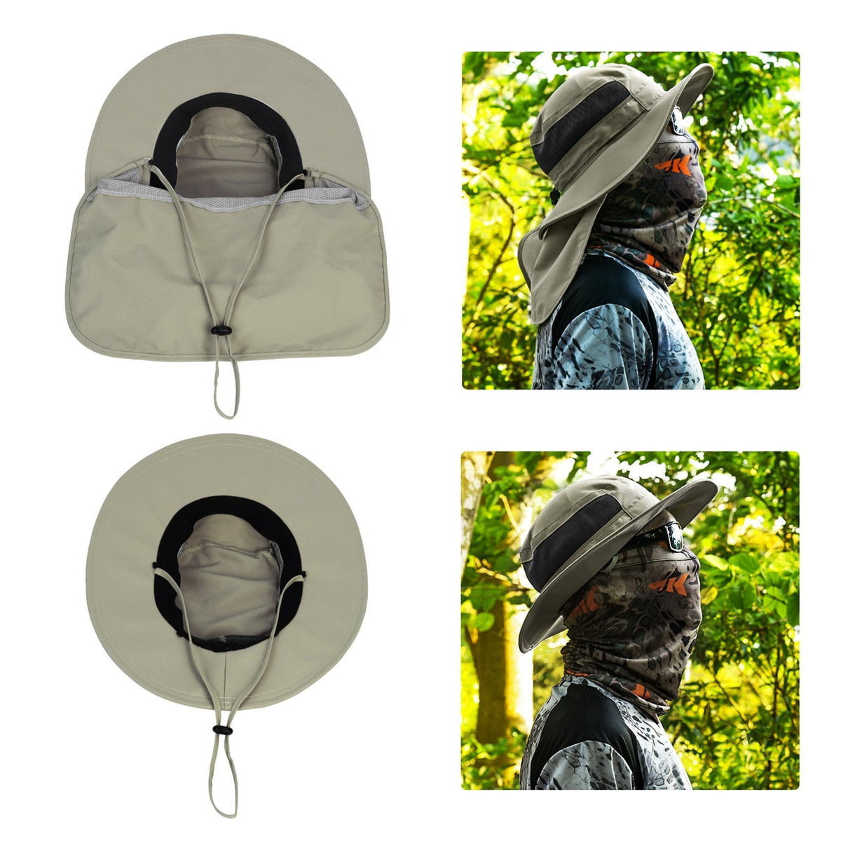 Kastking Trusted | UPF 50 Boonie Hat Fishing Hat with Removable Neck Shield