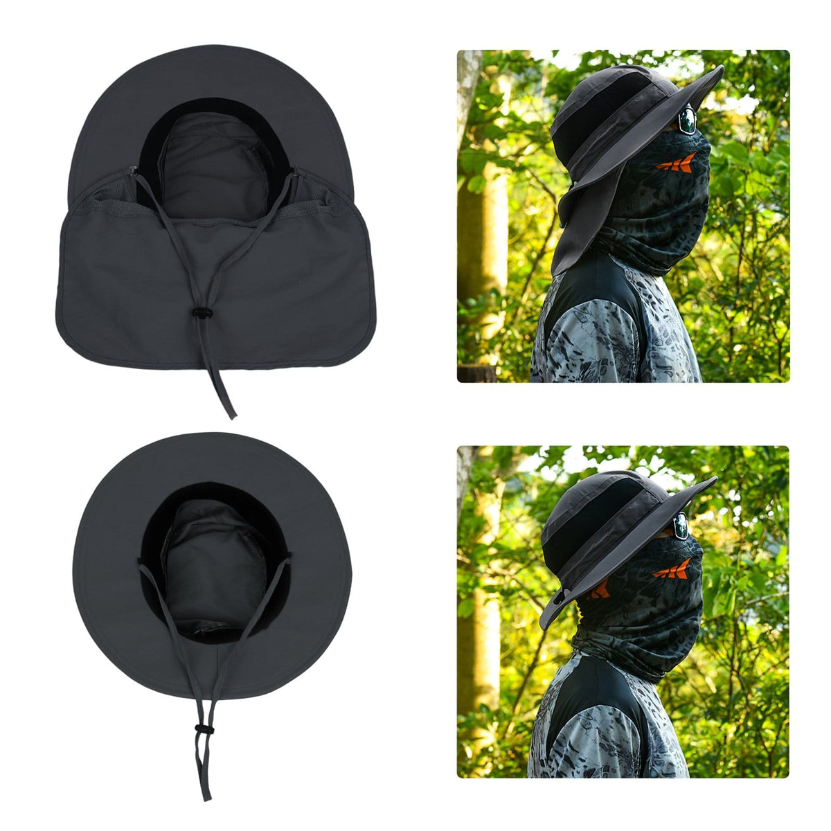 Kastking Trusted | UPF 50 Boonie Hat Fishing Hat with Removable Neck Shield