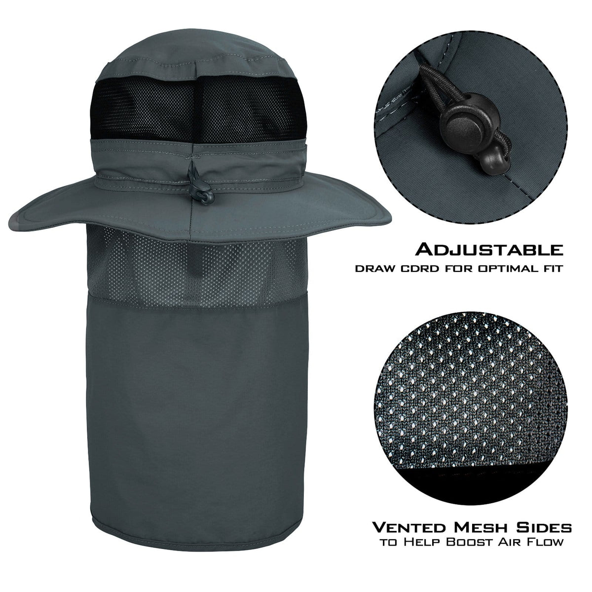 Kastking Trusted | UPF 50 Boonie Hat Fishing Hat with Removable Neck Shield