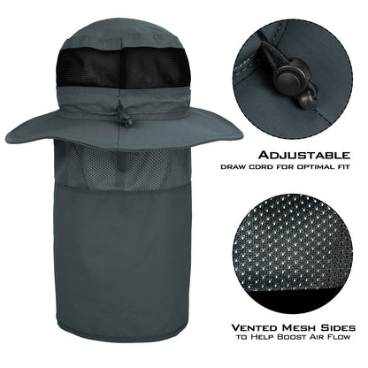 Kastking Trusted | UPF 50 Boonie Hat Fishing Hat with Removable Neck Shield