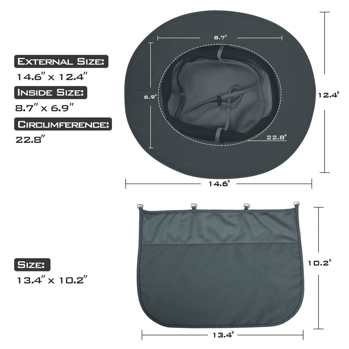 Kastking Trusted | UPF 50 Boonie Hat Fishing Hat with Removable Neck Shield