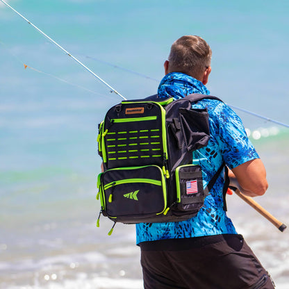 Kastking Smart Buy | Bait Boss Fishing Tackle Backpack with Rod Holders 4 Tackle Boxes