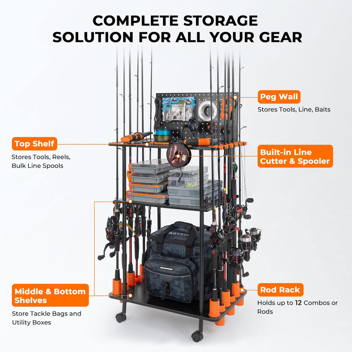 Kastking Trusted | Gear Trolley Rod Rack