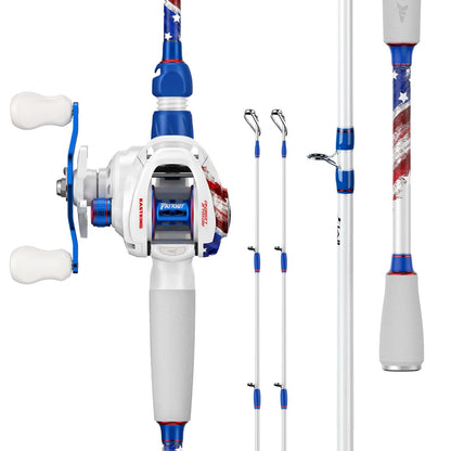 Kastking Best Price | Royale Legend Patriot Twin-Tip Baitcaster Rod and Reel Combo