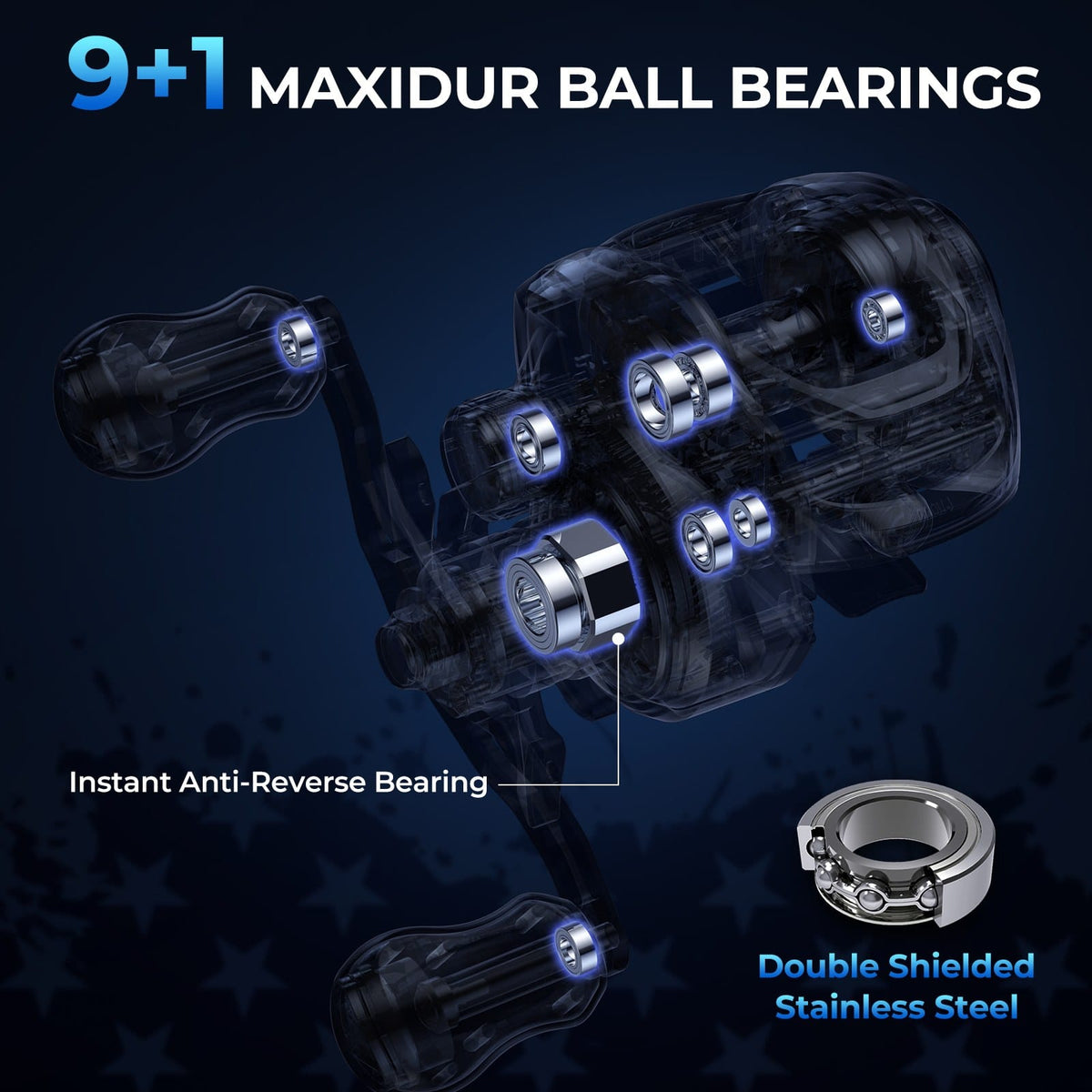 Kastking Best Price | Royale Legend Patriot Twin-Tip Baitcaster Rod and Reel Combo