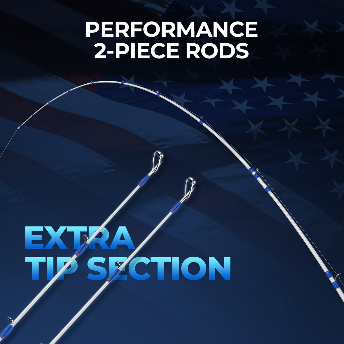 Kastking Best Price | Royale Legend Patriot Twin-Tip Baitcaster Rod and Reel Combo