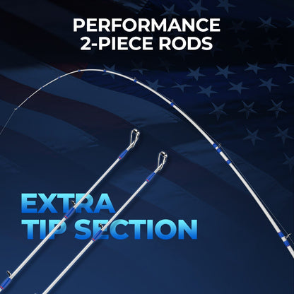Kastking Best Price | Royale Legend Patriot Twin-Tip Baitcaster Rod and Reel Combo